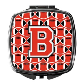 Caroline's Treasures Letter B Football Scarlet and Grey Compact Travel Mirrors, Multicolor