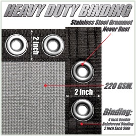 ColourTree Plus Extra Heavy Duty Fence Privacy Screen Mesh Cover - Commercial Grade 220 GSM - Heavy Duty - 3 Years Warranty (4' x 50', Grey)