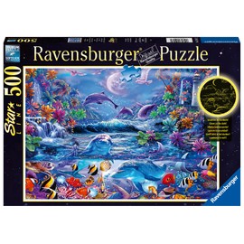 Ravensburger Moonlit Magic Puzzle - 500 Piece Glow in The Dark Jigsaw | Unique Piece Design | Anti-Glare Surface for Adults | FSC-Certified Materials