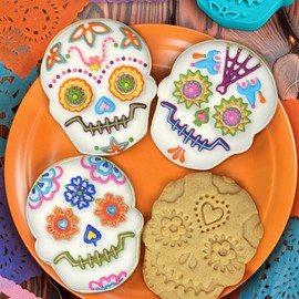 Fred and Friends Cortadores de galletas "ABC"™ , SWEET SPIRITS Día de los muertos, Multicolor, Paquete de 4