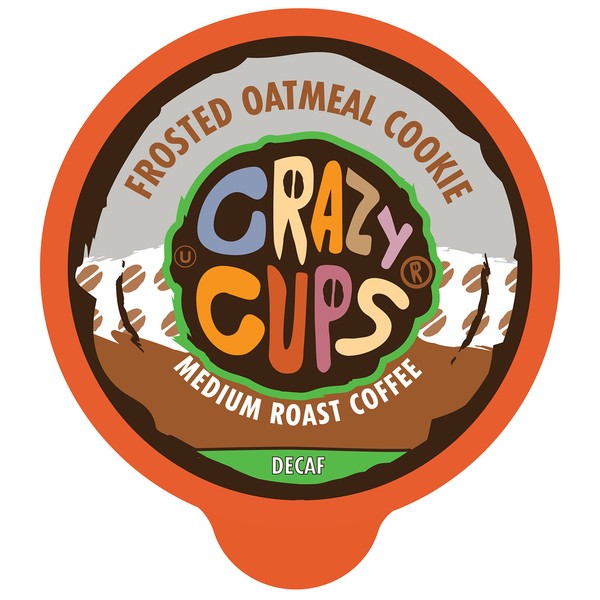 Crazy Cups Flavored Decaf Coffee, for the Keurig K Cups Coffee 2.0 Brewers, Frosted Oatmeal Cookie, 22 Count