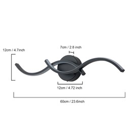 EDISLIVE Modern Wave LED Vanity Light Dimmable Modern LED Vanity Light Fixtures 15W Linear Wall Sconce with Acrylic Strip Shade 3000K,24 in LED Vanity Lights for Bathroom Bedroom Makeup,Black