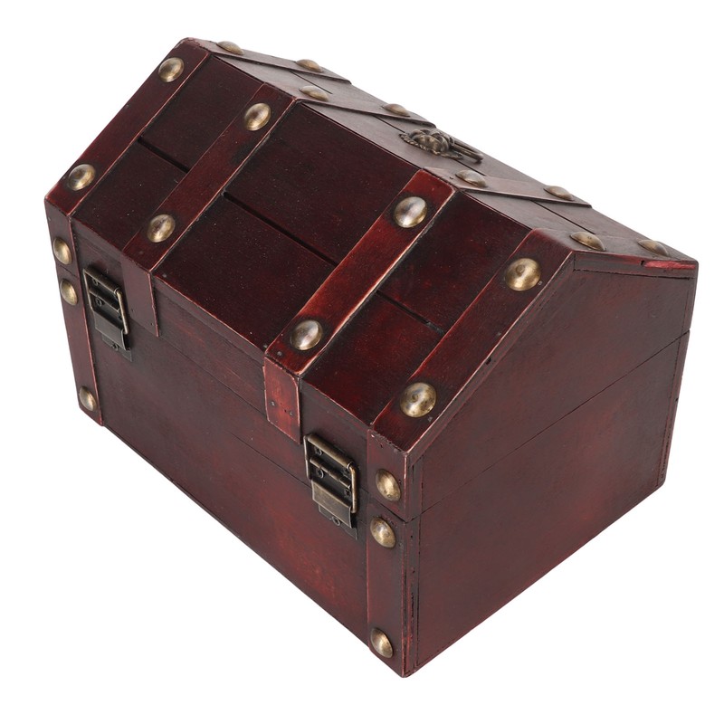 Treasure Chest Storage Box with Combination Lock Handcraft Exquisite Wood
