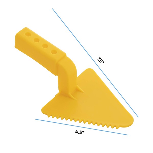 Superio Snow Plastic Trowel for Kids Sand Smoother Toy Snow Sand Beach Toys for Kids- Snow Fort Building Tool for Children, Plastic Spade for Snow (Yellow Triangular)