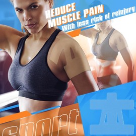 Winimcc Pre-Cut Kinesiology Shoulder Support Tape for Sport, 20 Pieces