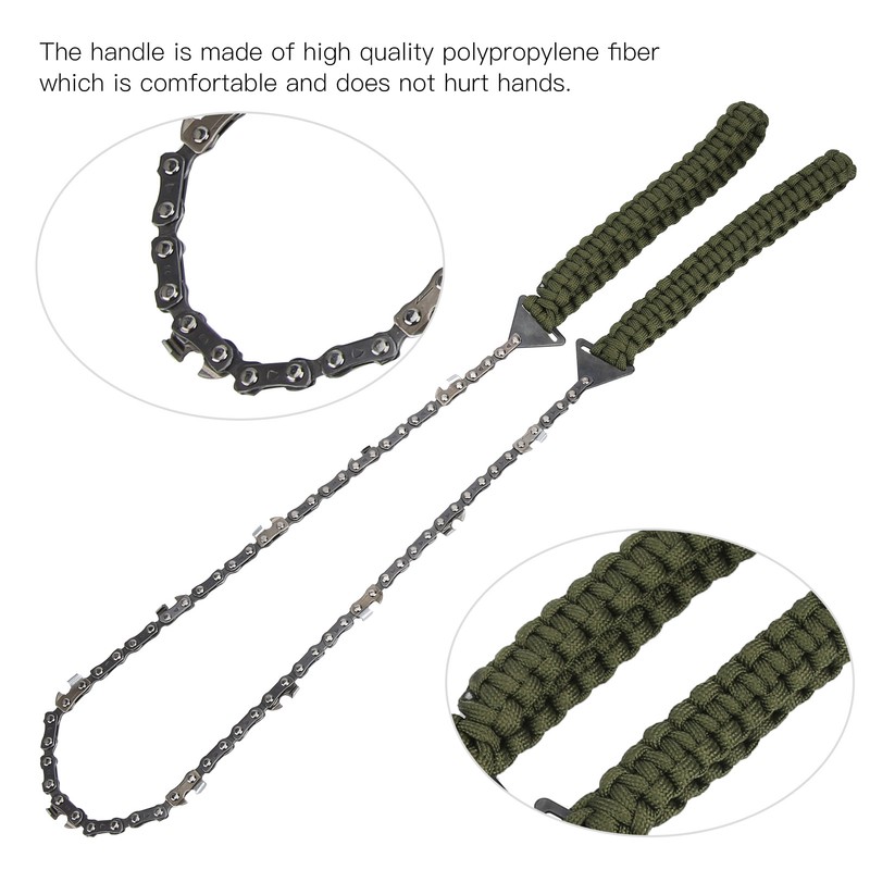 11 Teeth Chain Saw Outdoor Survival Stainless Steel Wire Pocket