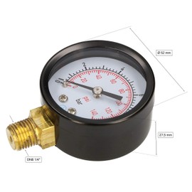 KOTARBAU® 0-10 Bar Pressure Gauge Side Connection Thread 1/4 Inch Diameter 52 mm Pressure Gauge Liquid and Gas Pressure Gauge