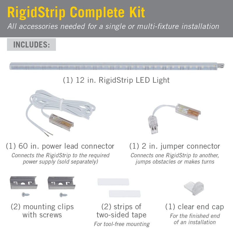 Armacost Lighting RigidStrip 24V 12" Linkable LED Strip Light Diffuser