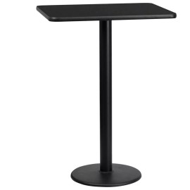 Belnick 24" x 30" Black Laminate Table Top With Base - Bar Height Restaurant Table