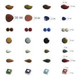 1 Pound Ceramics Mosaic Tiles Bulk Round Mosaic Ceramics Pieces Random Color Pattern Mixing for DIY Craft Plates Flowerpots Vases Cups Mosaic Making Supplies 30mm