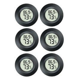 JEDEW 6 Pack Hygrometer Thermometer Digital Humidity Meter Indoor/Outdoor Humidity Monitor Reptile Thermometer for Greenhouse Humidors Terrarium Jars ℉/ ℃(6)