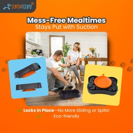 Super Feedy Marley Slowappy Slow Feeder - BPA-Free, Silicone Dog Feeding Bowl for Fast Eaters - Wet & Dry Food Suitable