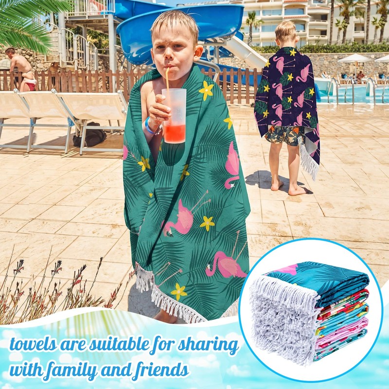 Peryiter 20 Pcs Large Flamingos Turkish Beach Towel 27.6"x55" Microfiber