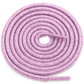 WEGOODZF Round Glitter Shoe Laces: Shiny Metallic Sparkle Shoe Strings - 2 Pair, 05 Light Pink, 47.2 inch(140CM)