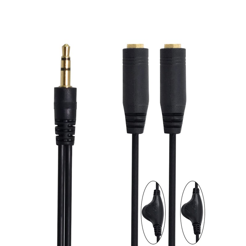 chenyang 3.5mm Stereo Male to Double 3.5mm Female Audio Headphone