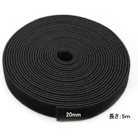 Velcro Fastening Band for Double-sided Velcro Ties Velcro Band Heat Resistant Tape Strong TV Power Cord/PC Cable Wiring Organization Magic Band Binding Belt Freely Cut Storage Tape Velcro (Black 8.9 x