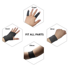 GSPCARE Two Colours Self Adherent 12 Rolls 7.5cm X 4.5m Elastic Cohesive Bandages Used For Vet Wrap, Human Sports Care Include Wrist, Ankle, Knee ( 6 Rolls Blue, 6 Rolls Black )