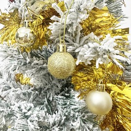 24 Pieces 30 mm Christmas Balls Decoration Shatterproof Christmas Tree Baubles Mini Christmas Hanging Ball for Christmas Tree Holiday Wedding Party Decoration, Gold