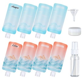 PACKISM Travel Pouches for Toiletries - 11 Pack Leak Proof 3oz TSA Approved Travel Size Containers, Stand Up, Slim & Lightweight Design, Take up Less Space, Pack More Liquids