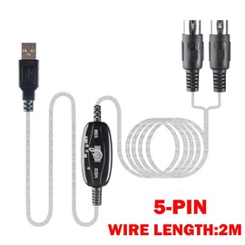 UCCKEYI 4Pcs USB in-Out for MIDI Interface 6.6ft / 2m Cable Converter Compatible with PC Music Keyboard Adapter Cord