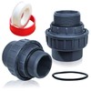 Boltigen 2pcs 1-1/2 PVC Pool Pump Fitting Coupling, 1.5" NPT