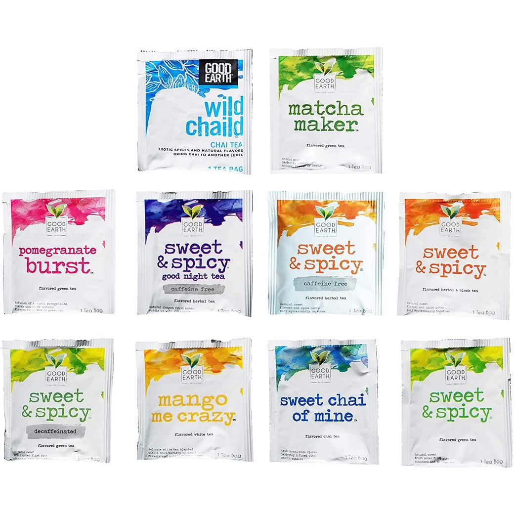 Good Earth Herbal Tea Assorted Sampler Gift Box 10 Flavors 3 of Each (30 Count)