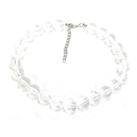 Caprilite 18mm Large Big Giant Faux Pearl Bead Statement Necklace Choker Vintage - Clear