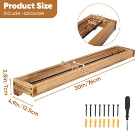 Nisorpa 30 Inch Rustic Burnt Wood Hanging Shoe Rack, Wall Mounted Shoe Rack Storage Organizer Space Saving Footwear Holder for Closet, Mudroom, Entryway, Holds 12 Pairs, Set of 4