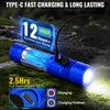 Rechargeable Tactical Flashlights, High Lumens Small Mini USB-C LED Flashlight,