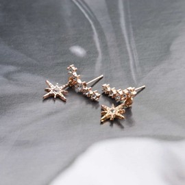 Yheakne Crystal Star Ear Climber Earrings Cz Northstar Dangle Earrings Boho Ear Crawler Earrings Gold Rhinestone Climbing Earrings Jewelry for Women and Teen Girls