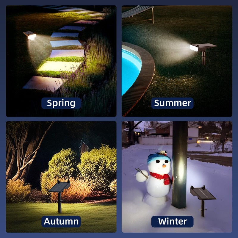 HOFLYW Solar Spotlights Outdoor Waterproof Landscape Path Lights Solar Dusk