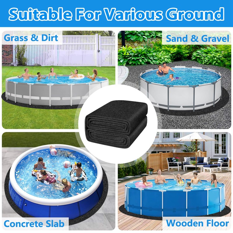 Thickened Pool Liner Pad for Above Ground Pool, 12 FT