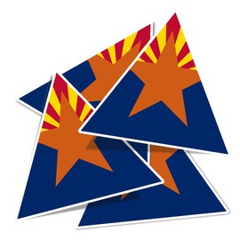 Vinyl Triangle Stickers (Set of 4) 10cm - Arizona Flag Vector Emblem for Laptops, Tablets, Luggage, Scrap Booking, Fridges #60727