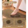 YIHOUSE Bathroom Rugs Sets 3 Pieces, Beige Ultra Thin Bath