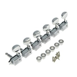 KAISH Chrome Lefty Split Shaft Vintage Guitar Tuning Keys Pegs Left Handed Tuners for Strat Tele