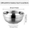 CAMBUY Stainless Steel Cereal Bowls 3 Pack 40 Oz Double