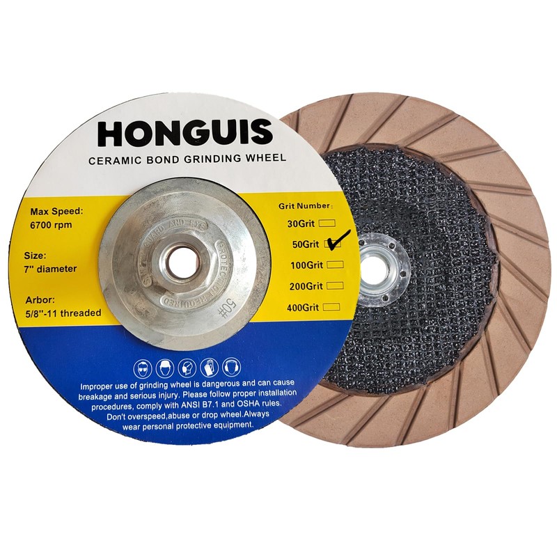 HONGUIS 7 inch Diamond Cup Grinding Wheel,5/8"-11 Arbor Ceramic Bond