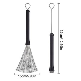 Pack of 2 Drum Brushes Retractable Wire Brushes Drums Drumsticks Brush Drum Kit Jazz Broom Drum Stick Brush Drums Broom Drum Sticks Broom