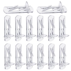 Rierdge 20 Pcs Plastic Locking Shelf Pins 5mm, 5/8” Clear Plastic Locking Shelf Support Peg Clips for 4.5-4.8mm Diameter Peg Hole & 14-15mm Cabinet Shelf