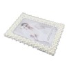 White Pearl and Crystal Plastic Picture Frame for Tabletop Display