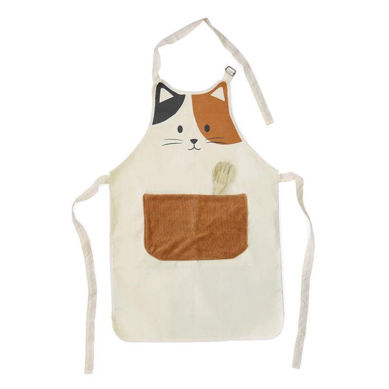 balvi Kitty Calico Apron with Front Pocket Polyester