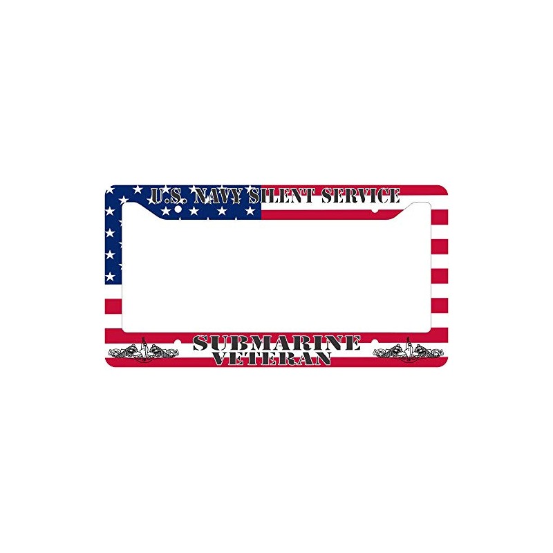 MilitaryBest U.S. Navy Silent Service Veteran Flag License Plate Frame