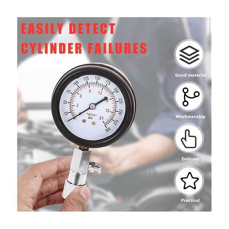 Compression Tester Set: Compression Tester Kit Compression Gauge Spark Plug