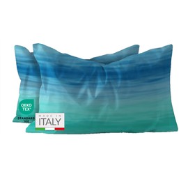 Dorian Home - Federe Cuscino Letto 50x80 Cotone 100% Puro, Morbido e Certificato, Coppia di 2 Federe Abbinate da Aggiungere al Set Copripiumino, Federa Cuscini 4 Stagioni con Comoda Patella di 18 cm