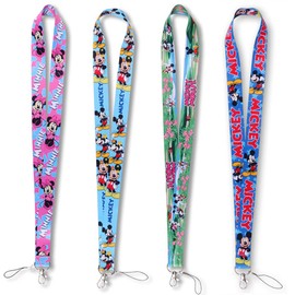 Ergonflow 4 Pack Cartoon Neck Lanyard Necklace Phone Straps Key Chain,Neck Lanyard for ID Badge Holder Bags Accessories with Lobster Clasps