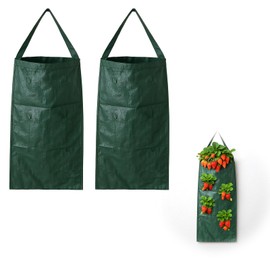 DmDoyy Pack of 2 Hanging Plant Bags for Outdoors, Vertical Hanging Plant Bags for Strawberries, Tomatoes, Vegetable Plants
