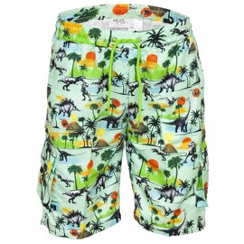 Funny Chavo Mugs - Bañador para Hombre, Ligero, Secado rápido, con Forro de Malla y Bolsillos con Cierre, Dinosaur, Medium