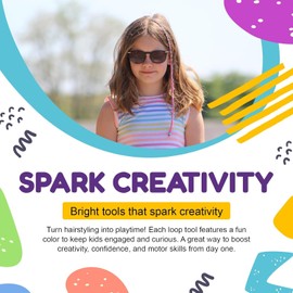 HOYOLS Hair Beading Tool Kit for Girls, 6 Loop Hair Threaders, Rat Tail Comb, and 200 Colorful Elastic Bands in Box, Hair Braiding Styling Set for Kids Teens Beginners (Multi-Colored)