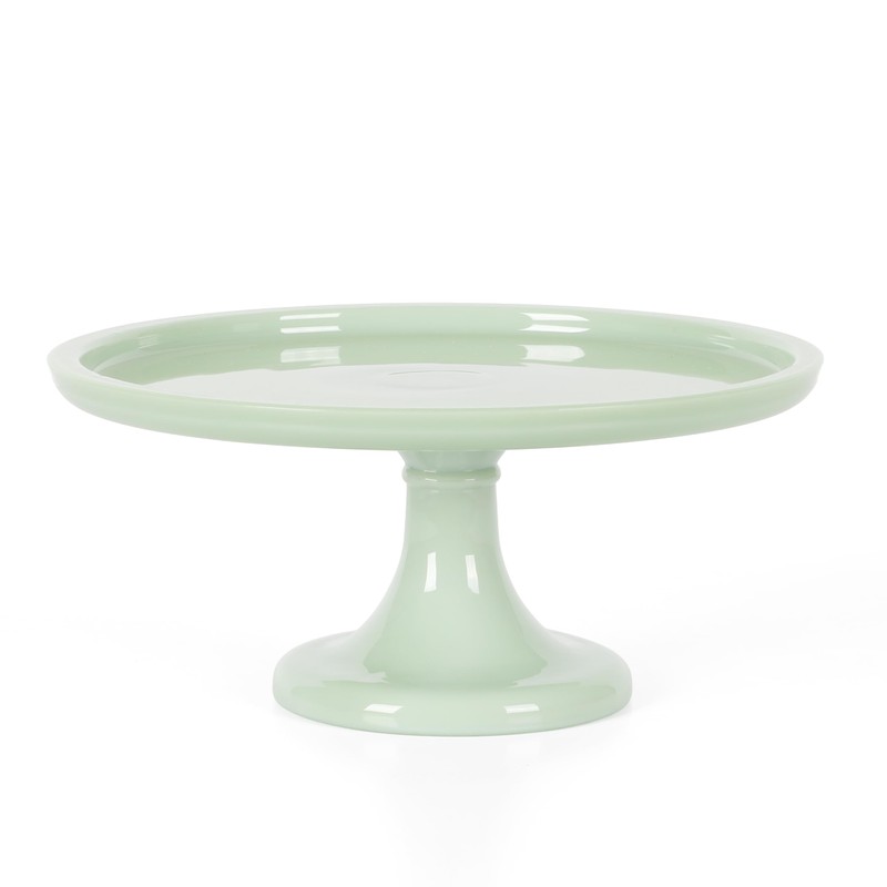 Martha Stewart Highbrook 10 Inch Jadeite Cake Stand with Glass