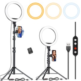 Kaiess 10.2" Selfie Ring Light with 65" Adjustable Tripod Stand & Phone Holder for Live Stream/Makeup, Upgraded Dimmable LED Ringlight for Tiktok/YouTube/Zoom Meeting/Photography